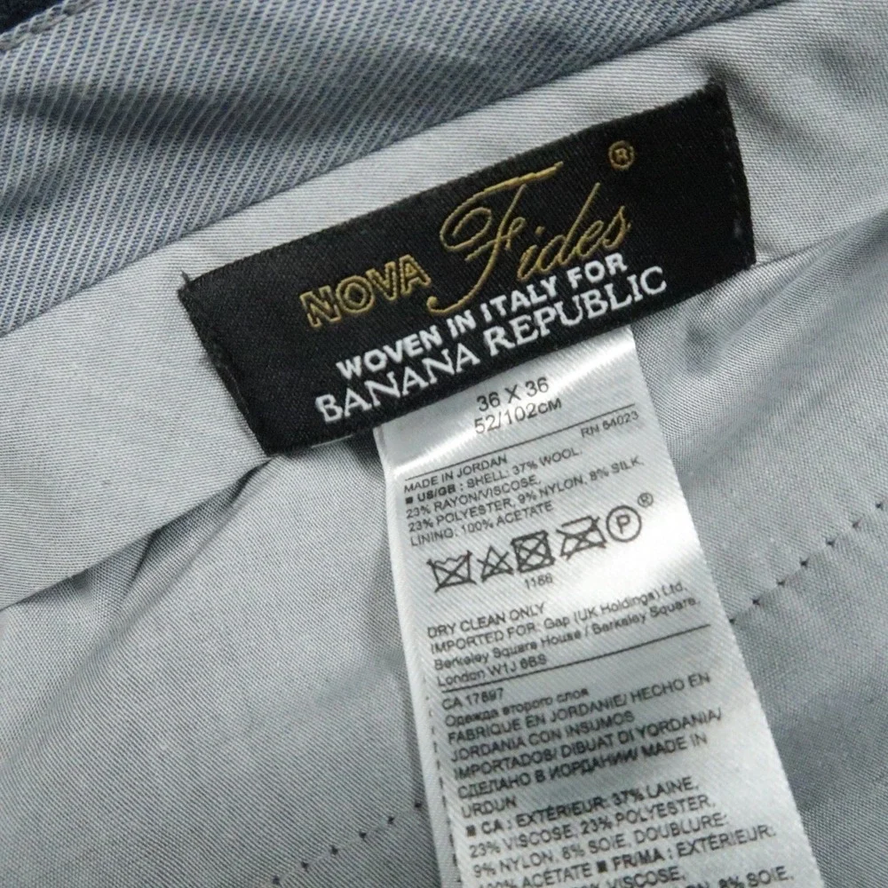 Banana Republic Pants Mens 36x34 Blue Emerson Nova Fides Straight Wool Fleck